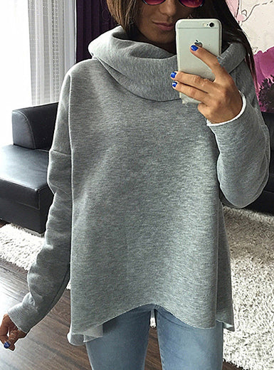 Womens Asymmetrical Sweatshirt - Long Sleeved 2021 cowl neck