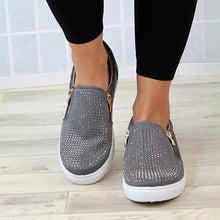 Load image into Gallery viewer, Van-Style Slip On Sneakers - Decorative Zippers / Round Toes