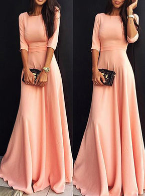 Maxi Dress - Three Quarter Length Sleeves