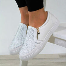 Load image into Gallery viewer, Van-Style Slip On Sneakers - Decorative Zippers / Round Toes