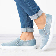 Load image into Gallery viewer, Distressed Denim Slip-On Casual Shoes - Round Toes
